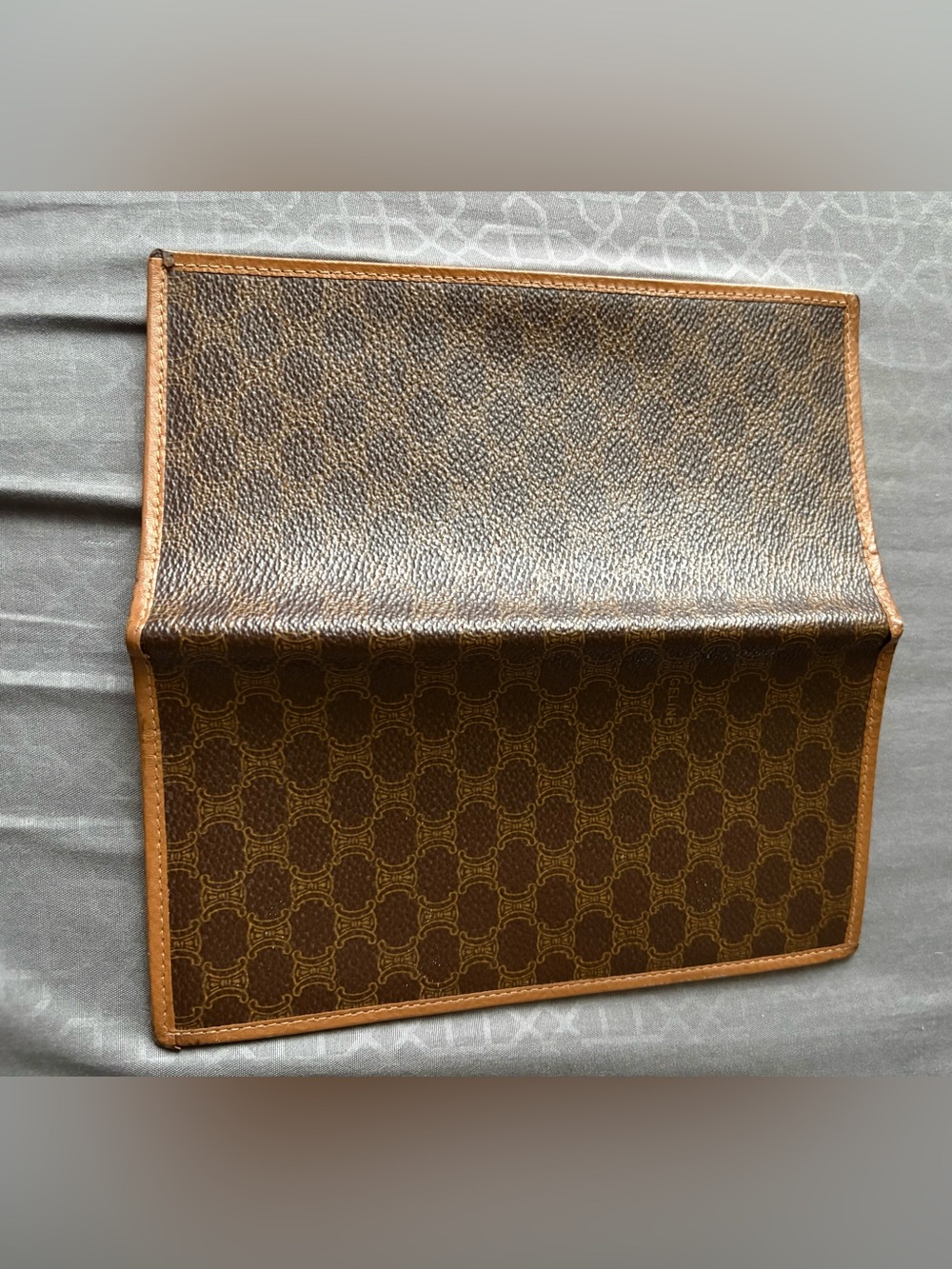 Celine Macadam Brown Patterned Leather long wallet